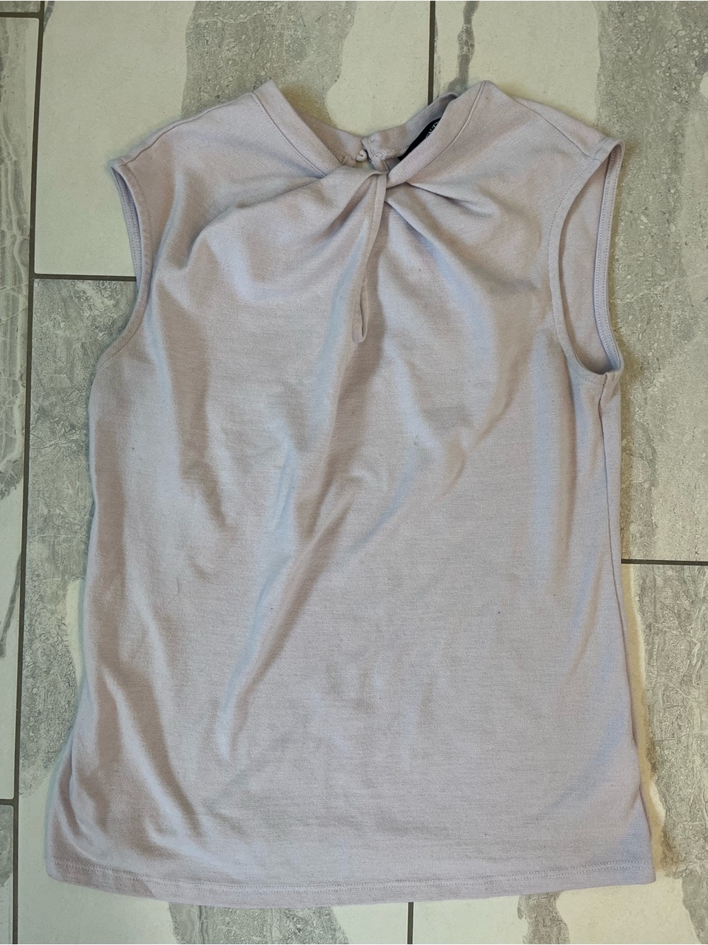 Ellen Tracy Lavender Twist-Neck Sleeveless Tank